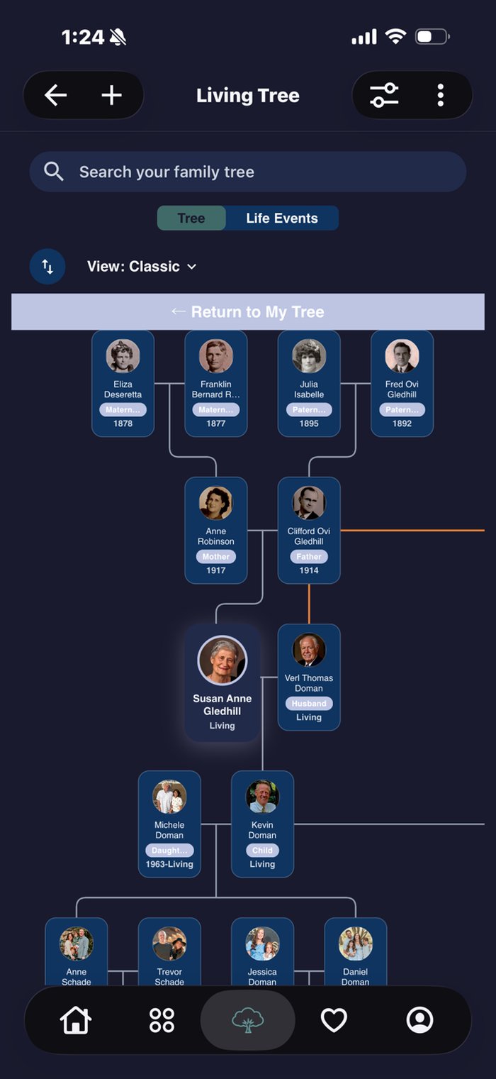 The relationship view in the Relate app